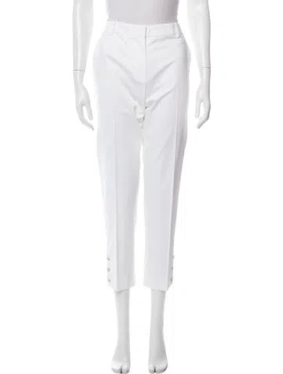 Pre-owned Max Mara Straight Leg Pants In White