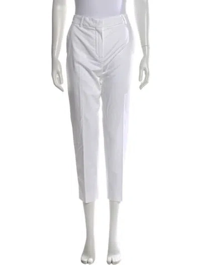 Pre-owned Max Mara Straight Leg Pants In White
