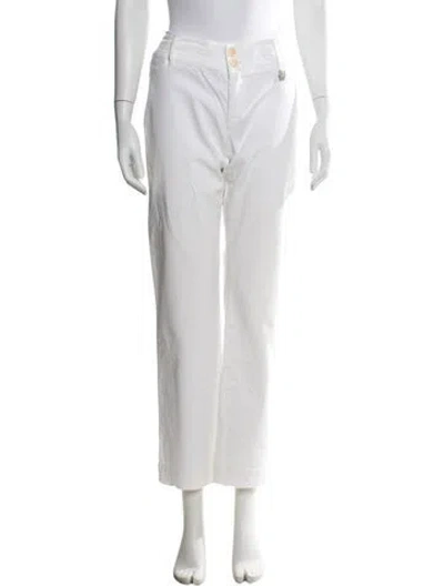Pre-owned Max Mara Straight Leg Pants In White