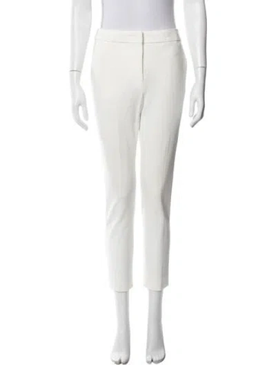 Pre-owned Max Mara Straight Leg Pants In White