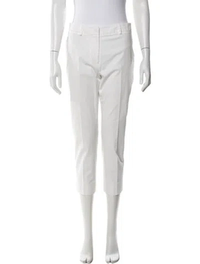 Pre-owned Max Mara Straight Leg Pants In White