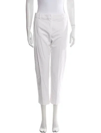 Pre-owned Max Mara Straight Leg Pants In White
