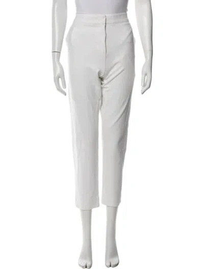 Pre-owned Max Mara Straight Leg Pants In White