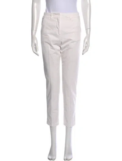 Pre-owned Max Mara Straight Leg Pants In White