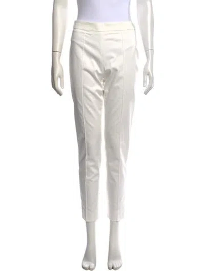 Pre-owned Max Mara Straight Leg Pants In White