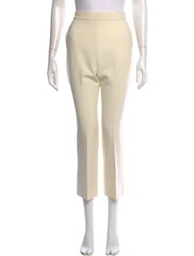 Pre-owned Max Mara Straight Leg Pants In White