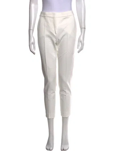Pre-owned Max Mara Straight Leg Pants In White