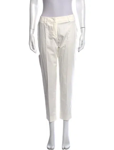 Pre-owned Max Mara Straight Leg Pants In White