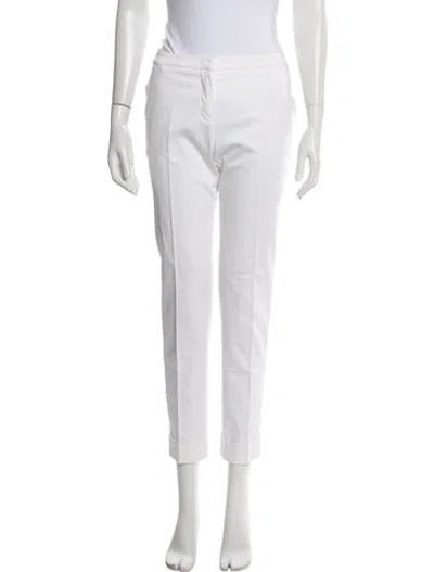 Pre-owned Max Mara Straight Leg Pants In White