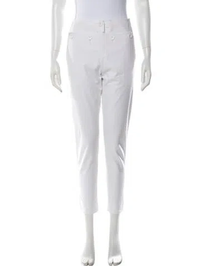 Pre-owned Max Mara Straight Leg Pants In White