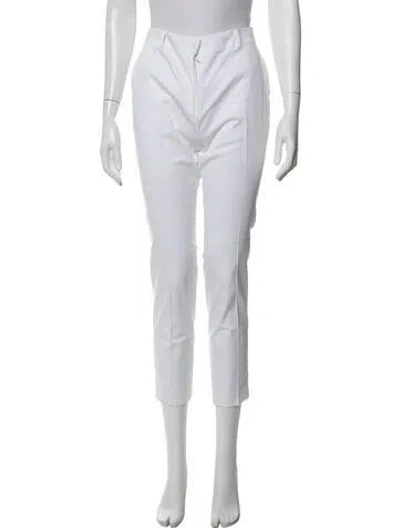 Pre-owned Max Mara Straight Leg Pants In White