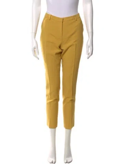 Pre-owned Max Mara Straight Leg Pants In Yellow