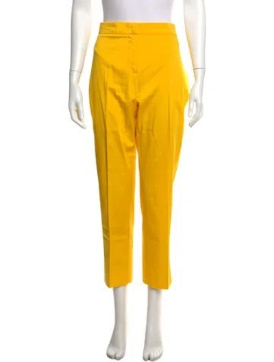 Pre-owned Max Mara Straight Leg Pants In Yellow