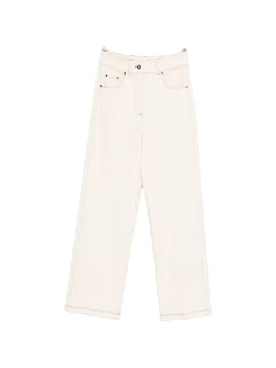 Max Mara Straight Leg Seam Jeans In White