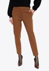 Max Mara Cigarette Trousers In Jersey In Brown