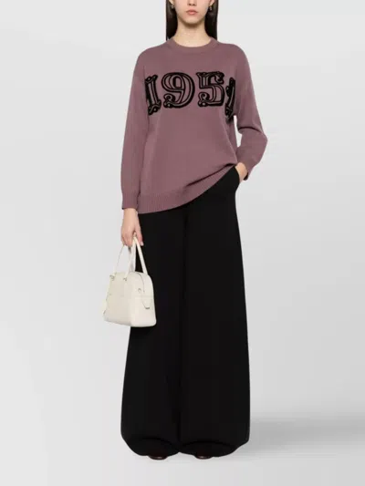 Max Mara Straight Leg Trousers High Waist In Gray