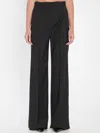 Max Mara Wool Blend Seersucker Trousers In Black