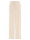 Max Mara Straight-leg Trousers With High Listed Waistband In Neutral