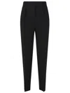 Max Mara Straight-leg Trousers With High Waist And Pleat Detail In Black