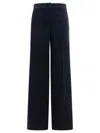 Max Mara Straight-leg Trousers With High Waistband In Blue