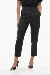 Max Mara Straight Leg Virgin Wool Blend Pants With Belt Loops In Black