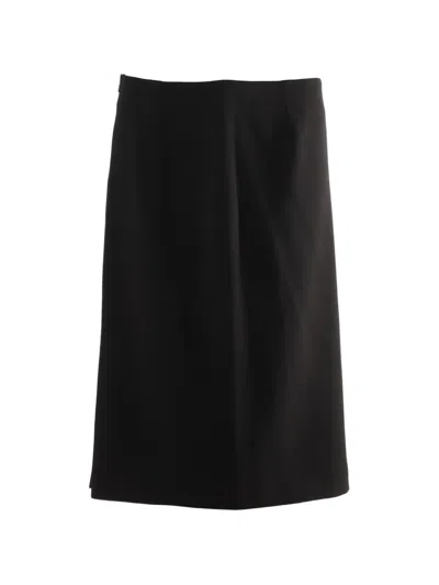 Pre-owned Max Mara Straight Midi Skirt In Black
