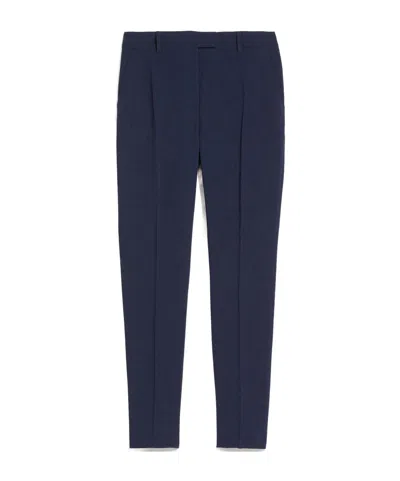 Max Mara Straight Pants With Waist Loops In Black