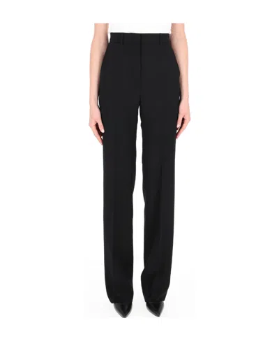 Max Mara Straight Pleated Casual Pants In Black