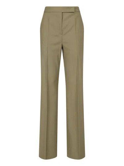 Max Mara Straight Tailored Trousers In Brown