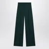 Max Mara Green Straight Trousers In Wool Women