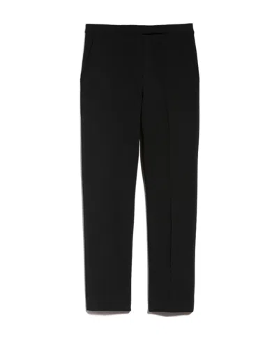 Max Mara Straight Trousers With High Waist In Black