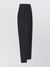 Max Mara Straight Trousers With Pleats And Pockets In Blue