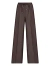 Max Mara Straight Wool Pants In Brown