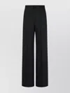 Max Mara Wide-leg Trousers With Tailored Fit And Luxurious Texture In Black