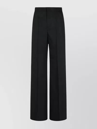 Max Mara 'straight Wool Pants Pockets' In Black