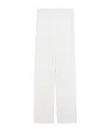 Max Mara Straight Wool Satin Trousers In White