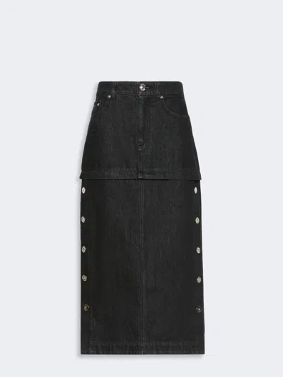 Max Mara Straight-fit Denim Skirt In Black