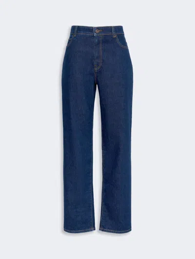 Max Mara Straight-leg Denim Jeans In Navy