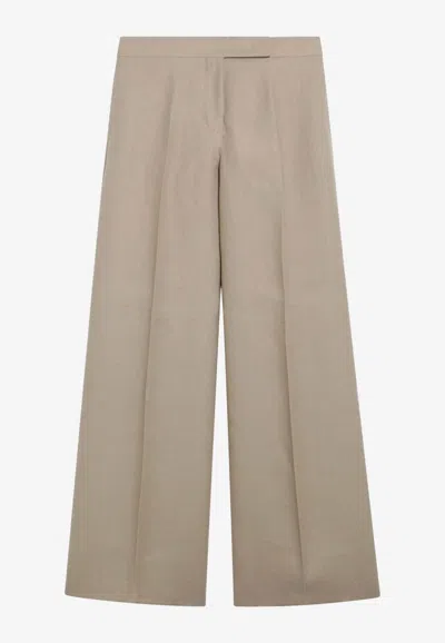 Max Mara Straight-leg Tailored Pants In Neutral