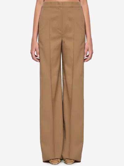 Max Mara Straightleg Trousers In Light Wool In Sand