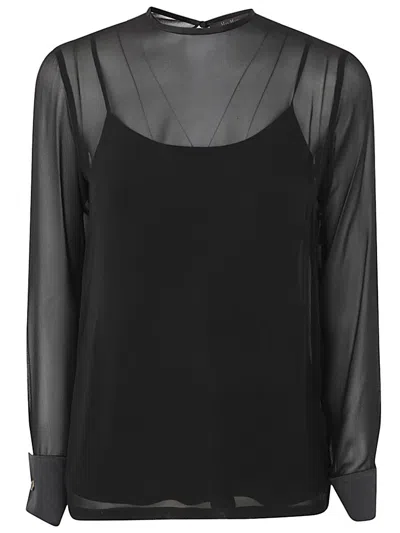 Max Mara Strano Crew Neck Sweater In Black