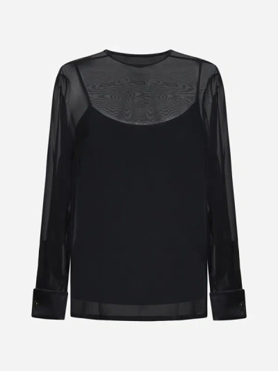 MAX MARA STRANO SILK TULLE BLOUSE