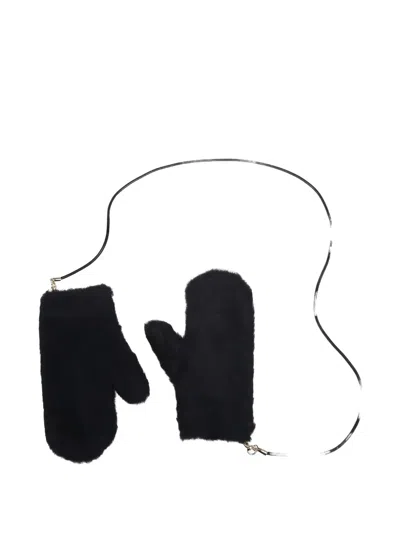 Max Mara Strap Mittens In Brown