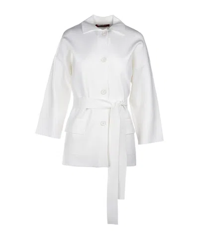 Max Mara Strap-up Casual Jacket In White
