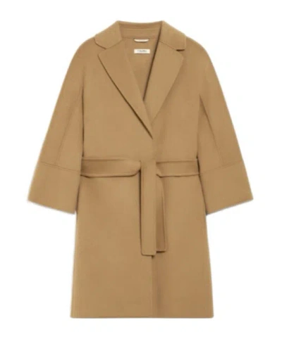 Max Mara Strap-up Coat In Green