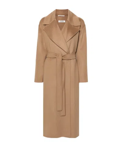 Max Mara Strap-up Coat In Nude