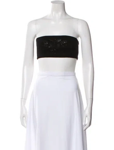 Pre-owned Max Mara Strapless Crop Top In Black