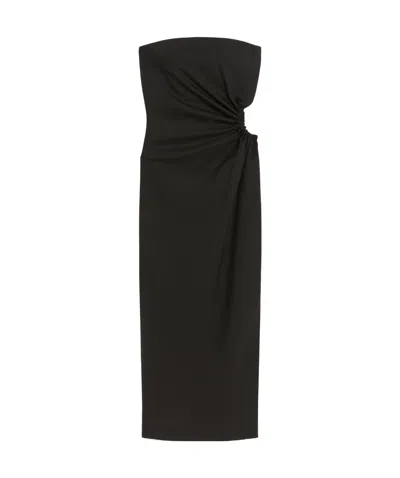 Max Mara Strapless Dress In Black