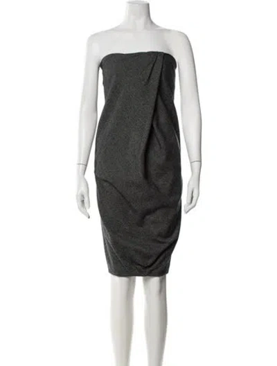 Pre-owned Max Mara Strapless Knee-length Dress In Gray