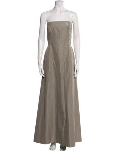 Pre-owned Max Mara Strapless Long Dress In Gray